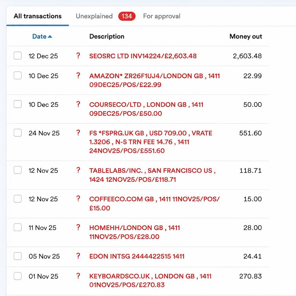 Before - Manual receipt matching